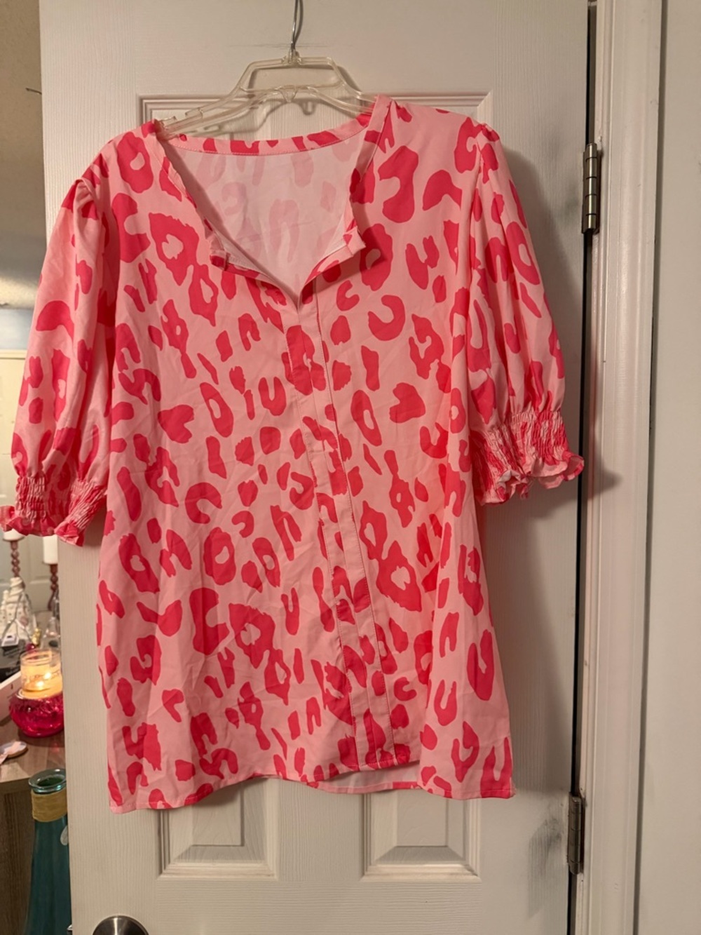 Women’s Pink Animal Print Blouse